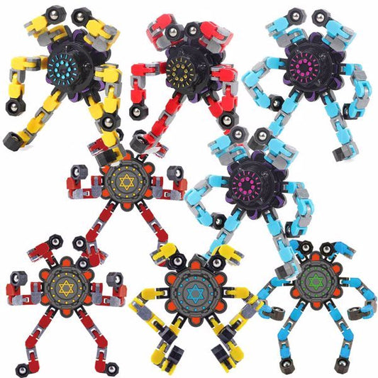 Deformable Fidget Spinner Robot – Creative Stress Relief Toy (8PCS Set)