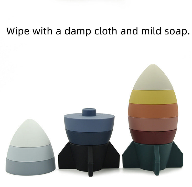Space Shuttle Silicone Building Blocks Toy for Kids