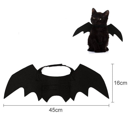Black Halloween cat wings with adjustable fasteners
