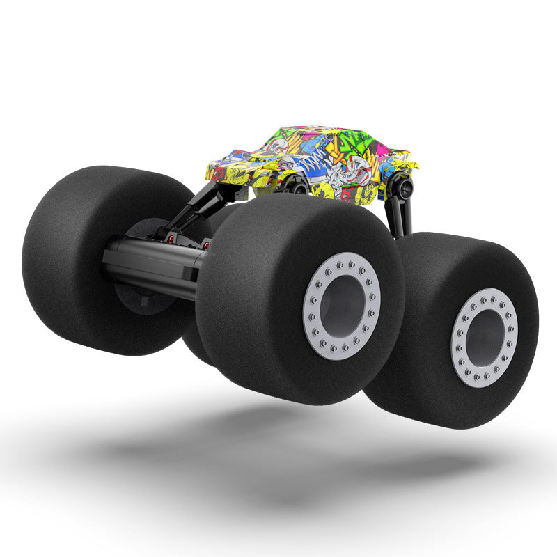 Off-road-style RC stunt truck with sponge tires