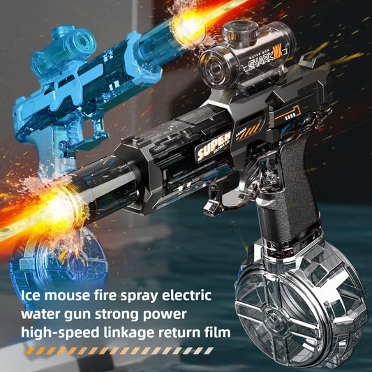 Rechargeable Spray Gun Toy – Electric Firelight Mouse Design for Kids