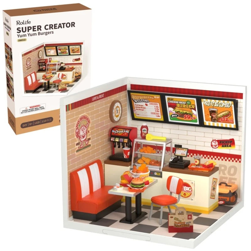 Miniature House Kit with Lights and Furniture