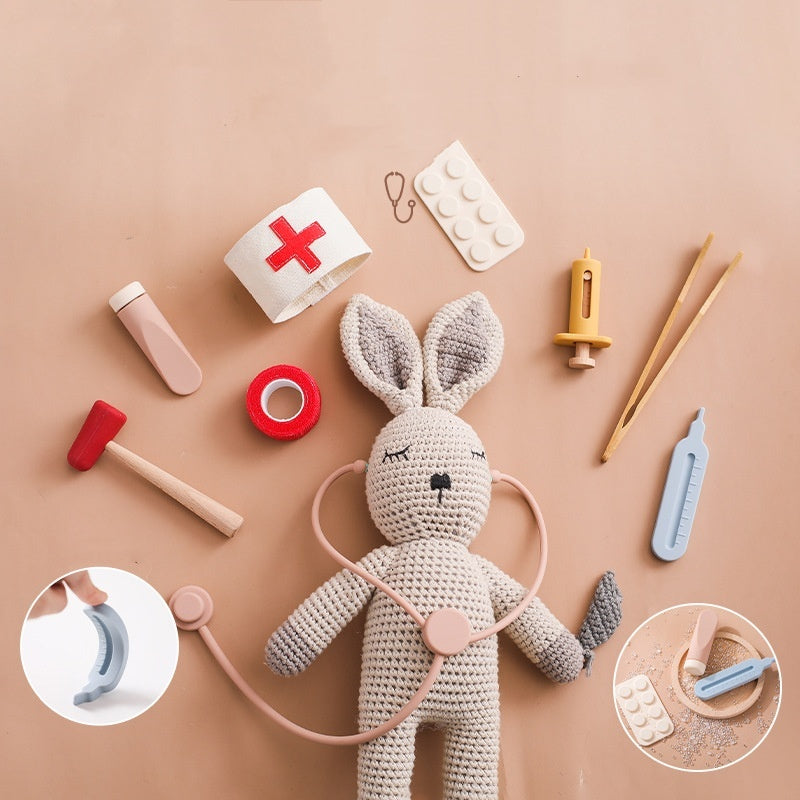 Doctor Toy Wooden Medical Playset for Kids