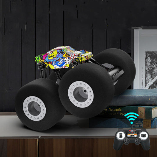 RC stunt truck with sponge tires front view