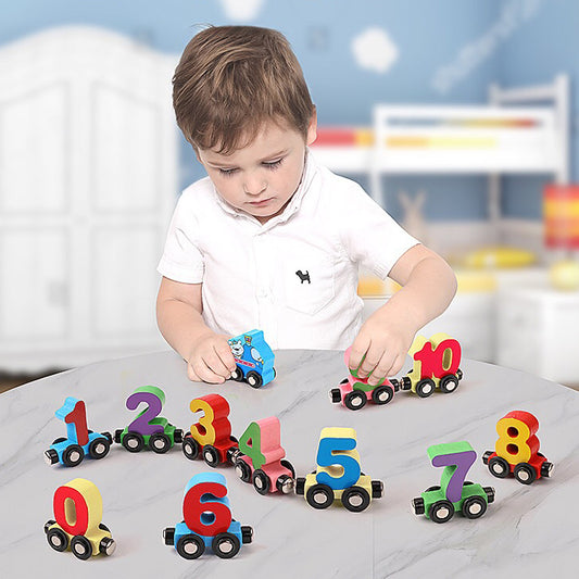 Magnetic Alphabet Train Wooden Building‑Block Toy Set for Kids