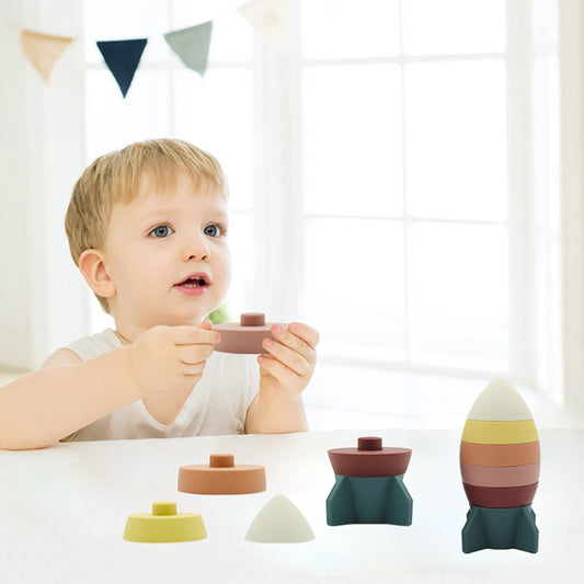 Space Shuttle Silicone Building Blocks Toy for Kids