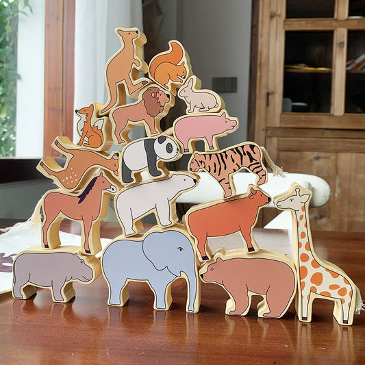 Fun Zoo Wooden Building Blocks for Kids