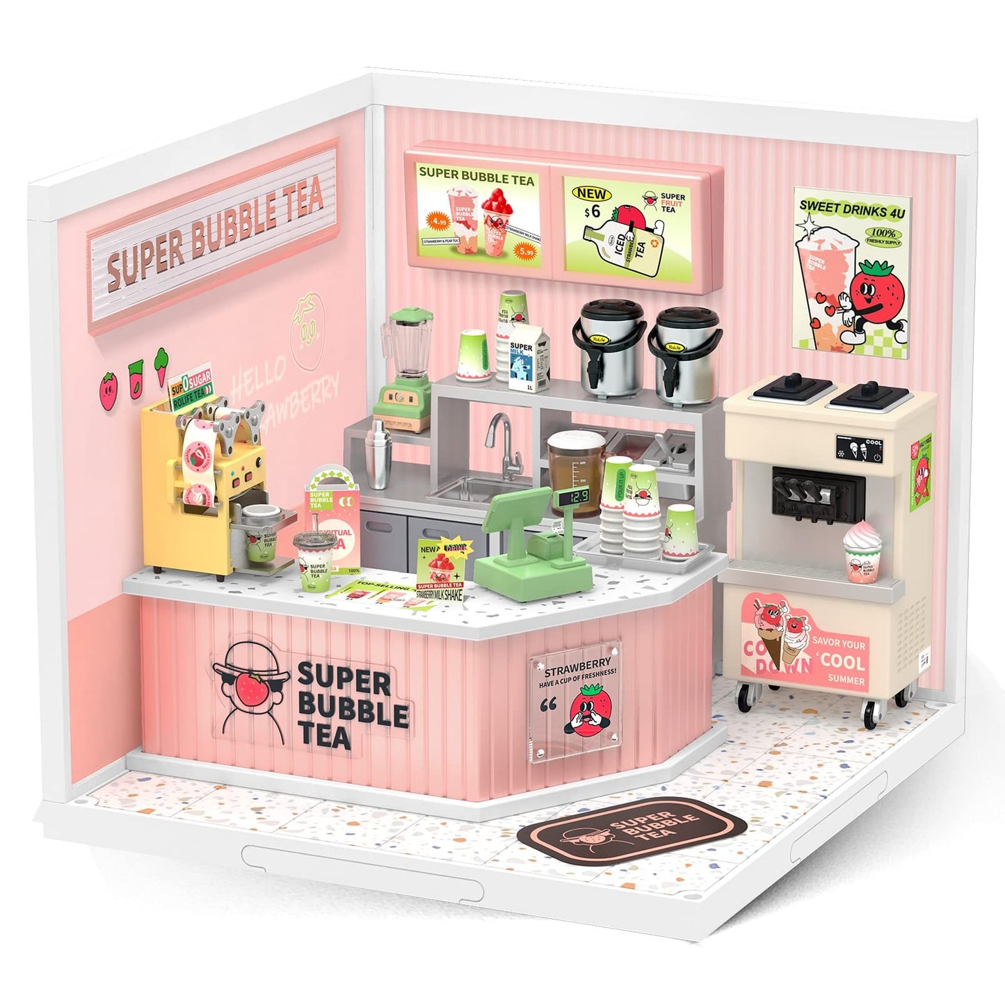 Miniature House Kit with Lights and Furniture