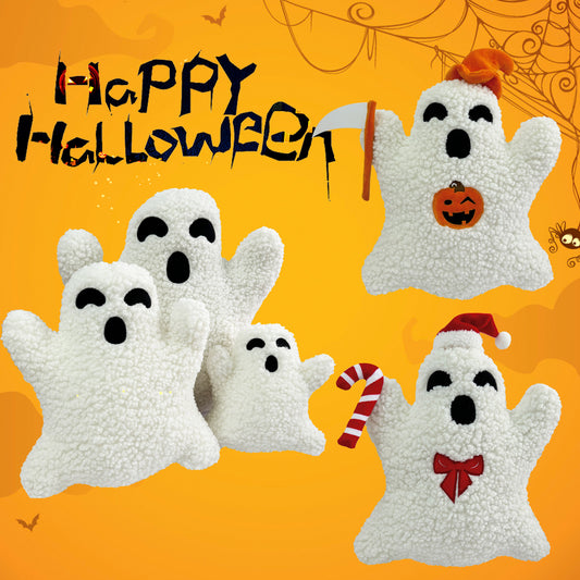 Halloween Ghost Plush Pillow – Spooky & Cute in 3 Sizes