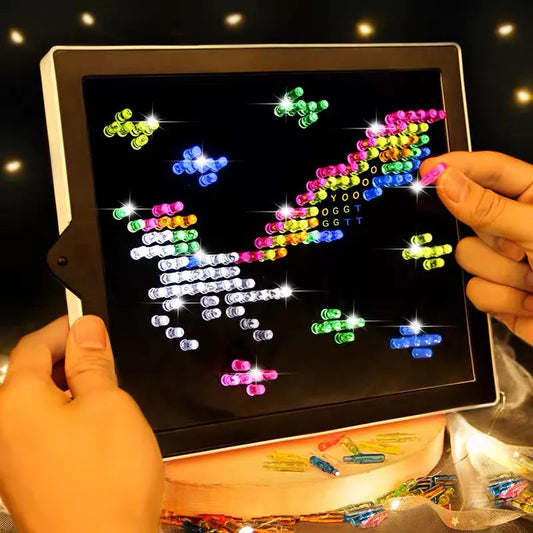 Light Up Peg Board Creative Glow‑Bead Illustration Panel for Kids