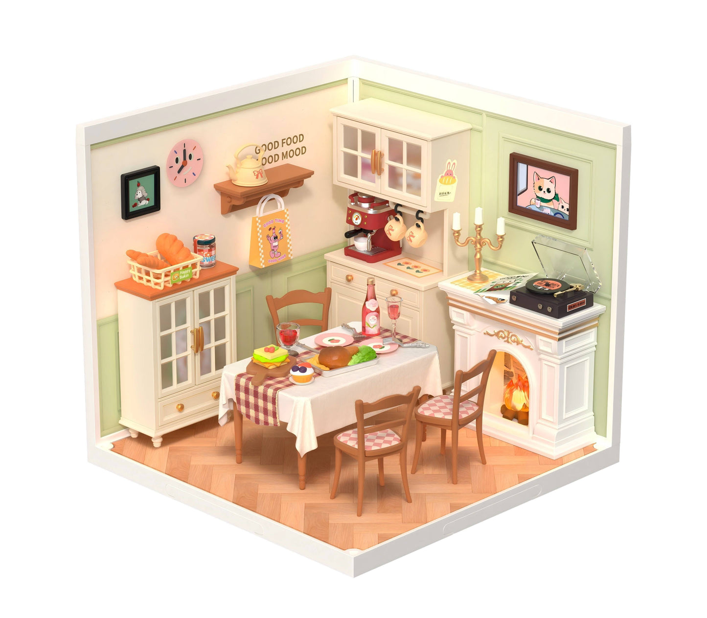 Miniature House Kit with Lights and Furniture