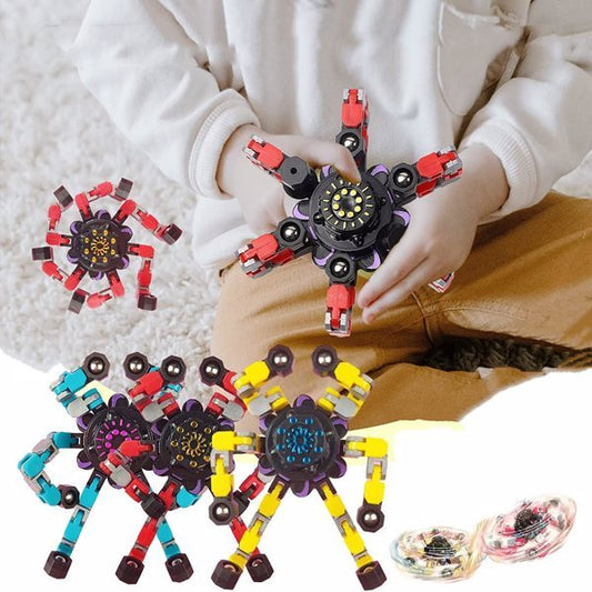 Deformable Fidget Spinner Robot – Creative Stress Relief Toy (8PCS Set)