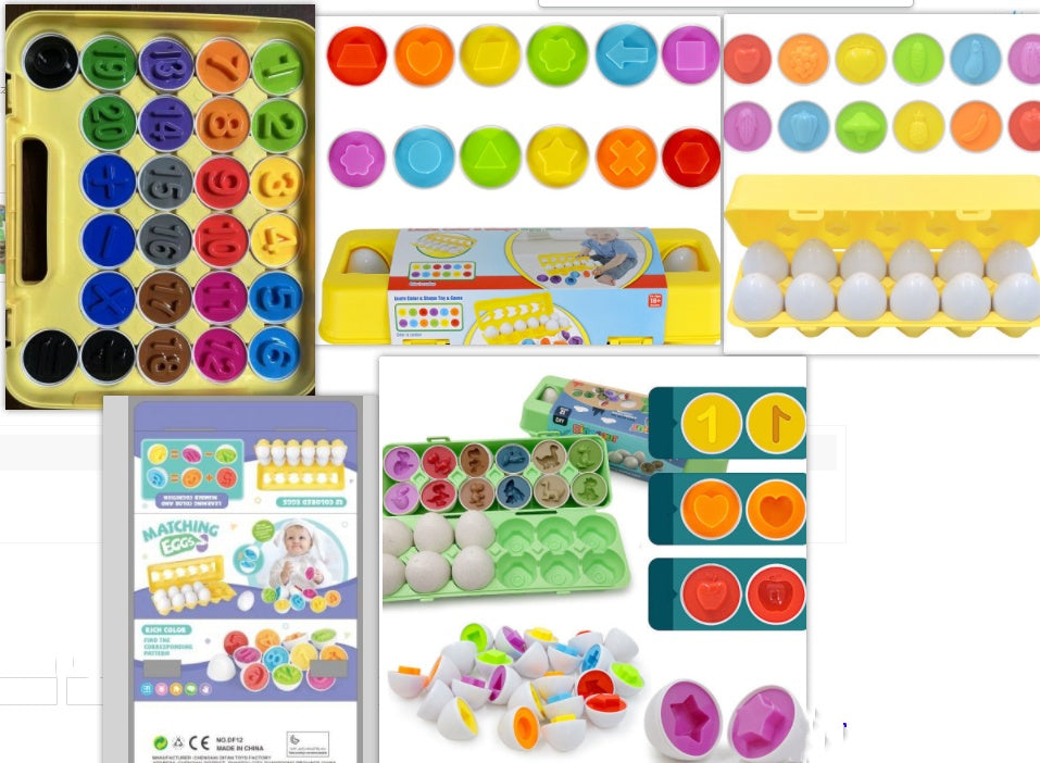 Educational Egg Toy Set for Kids – Shape & Color Matching