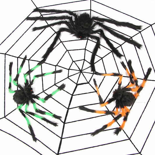 Halloween spider web decoration with 30 cm spider