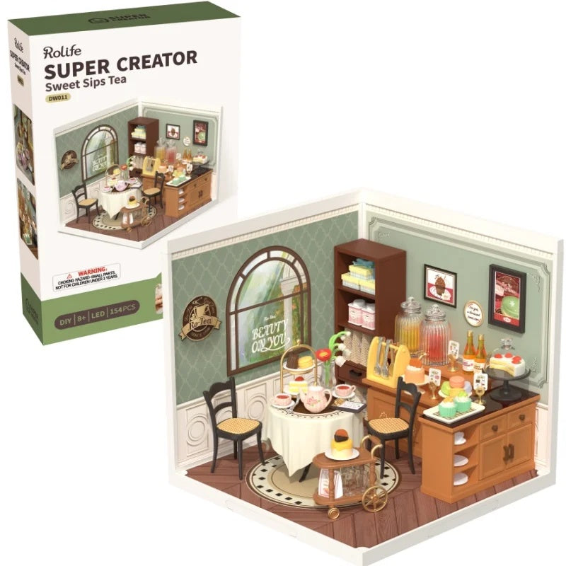 Miniature House Kit with Lights and Furniture