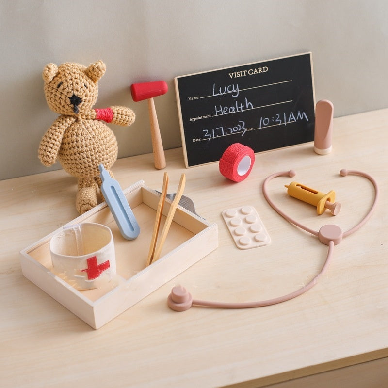 Doctor Toy Wooden Medical Playset for Kids