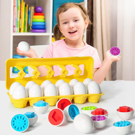 Educational Egg Toy Set for Kids – Shape & Color Matching