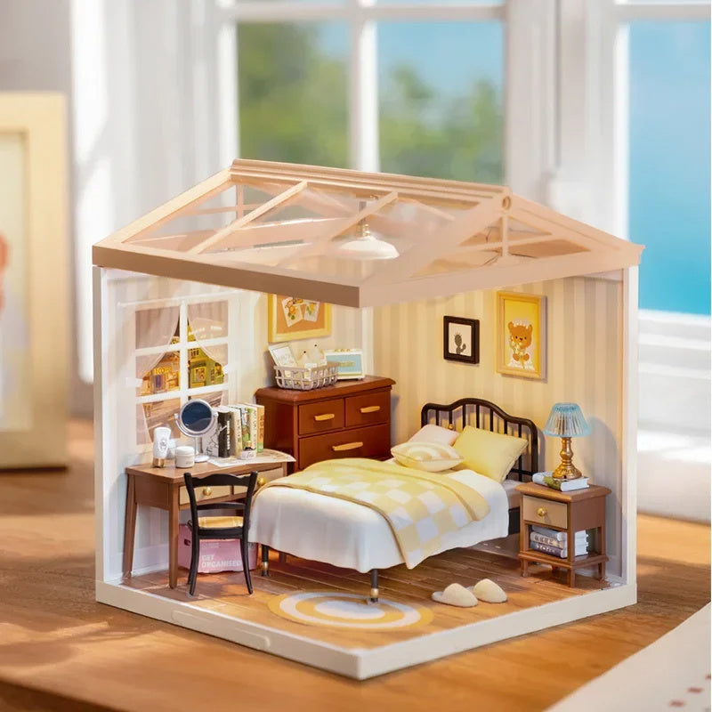 Miniature House Kit with Lights and Furniture