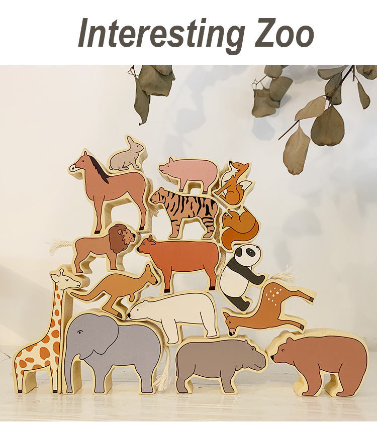 Fun Zoo Wooden Building Blocks for Kids