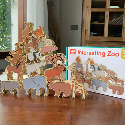 Fun Zoo Wooden Building Blocks for Kids
