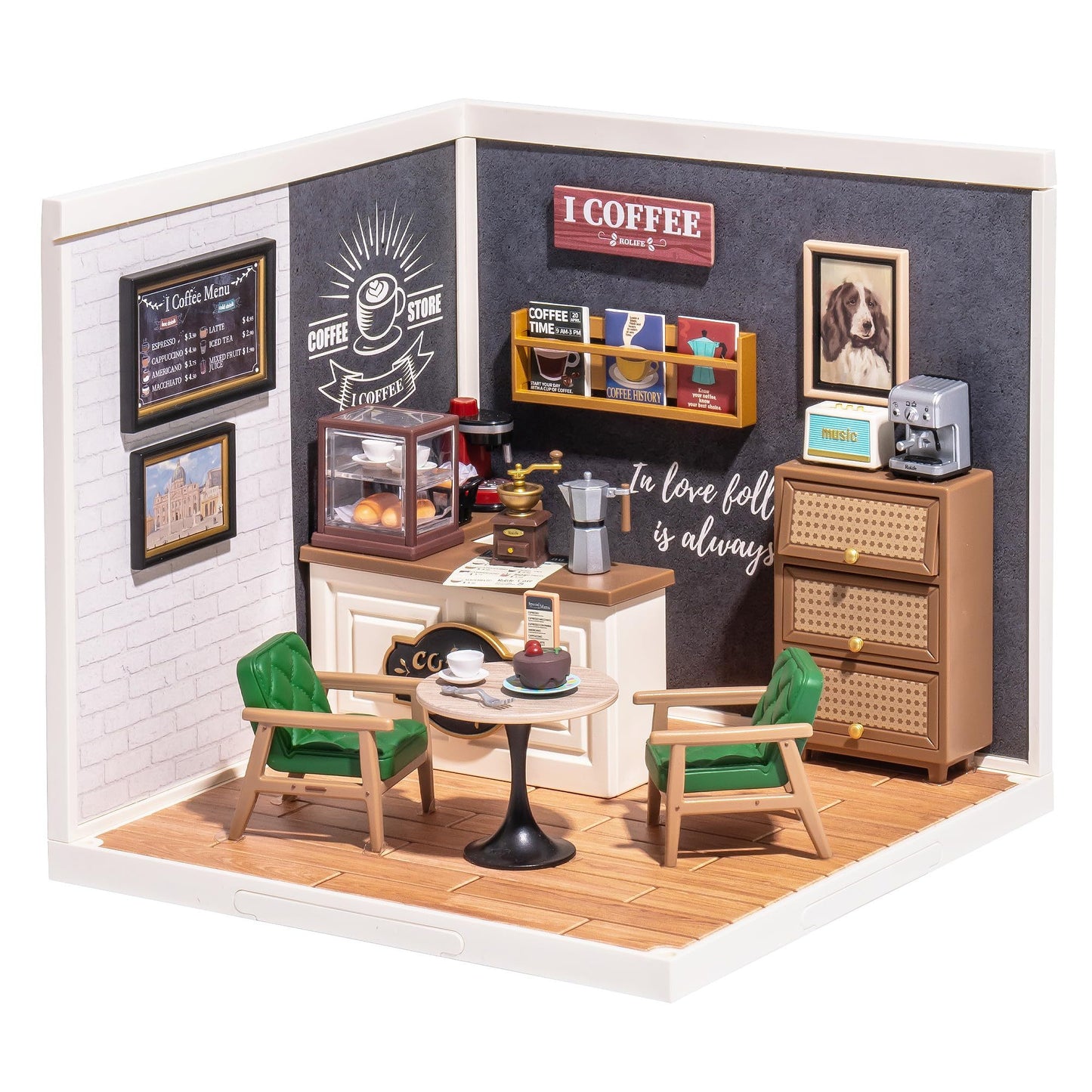 Miniature House Kit with Lights and Furniture