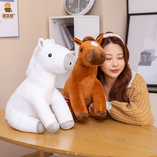 Horse Plush Pillow – Sitting Plush Horse for Teens 60–80cm
