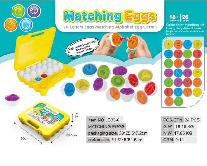 Educational Egg Toy Set for Kids – Shape & Color Matching