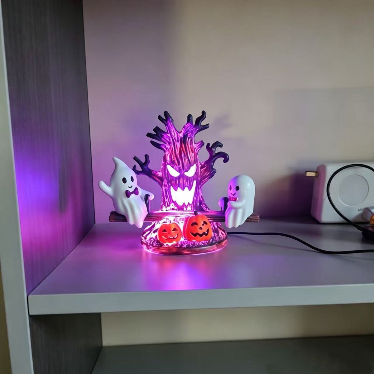 USB Halloween night light with cartoon ghost design