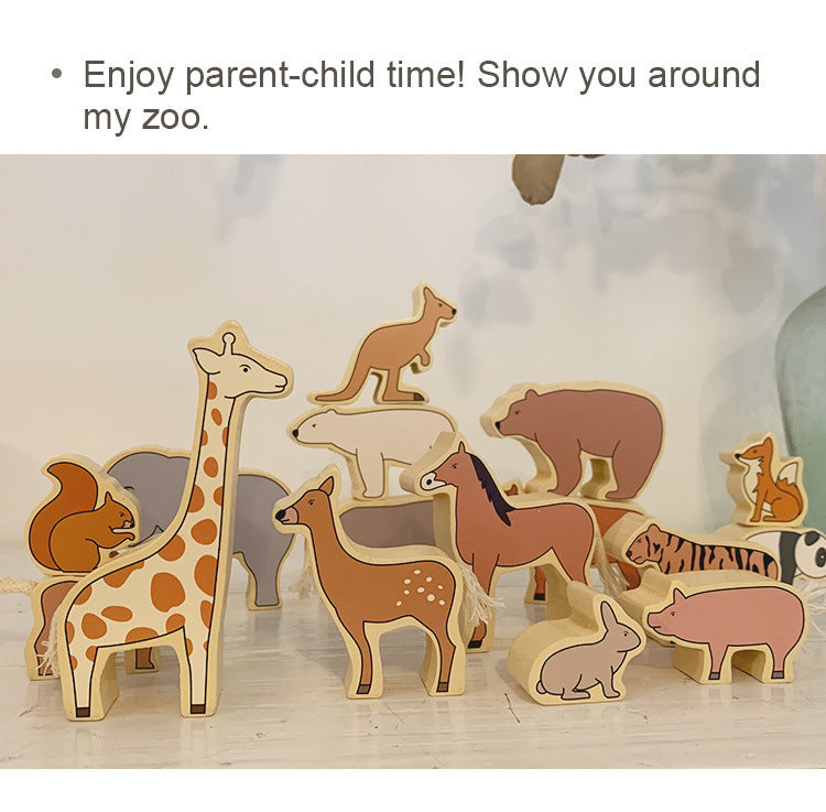 Fun Zoo Wooden Building Blocks for Kids