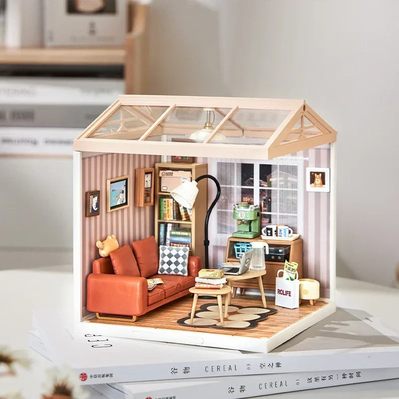 Miniature House Kit with Lights and Furniture