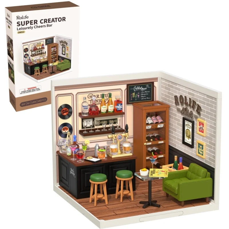 Miniature House Kit with Lights and Furniture