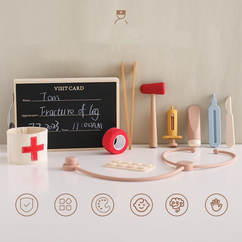 Doctor Toy Wooden Medical Playset for Kids