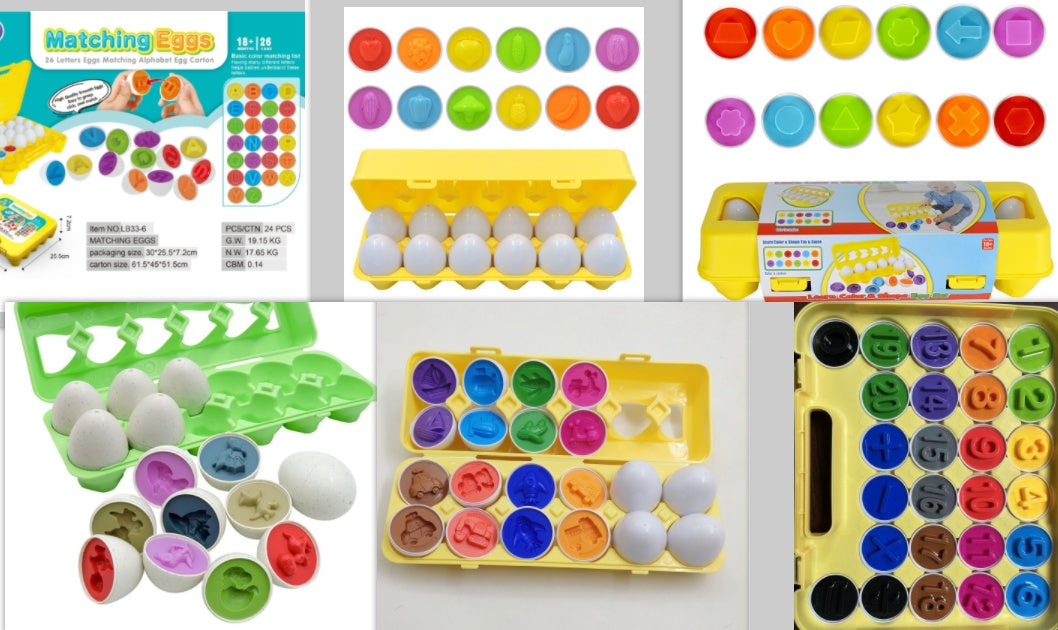 Educational Egg Toy Set for Kids – Shape & Color Matching