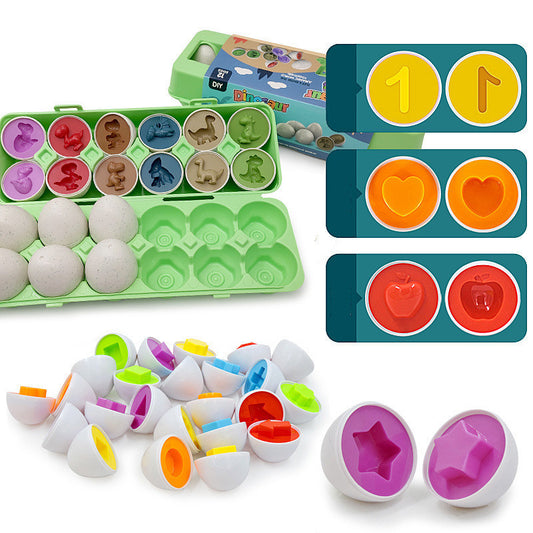 Educational Egg Toy Set for Kids – Shape & Color Matching