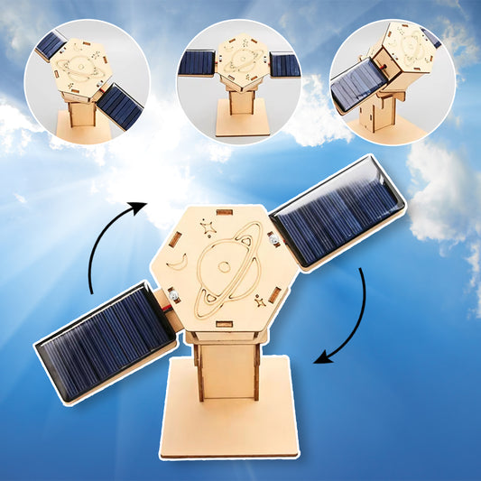 DIY STEM Artificial Satellite Space Model – Solar Power Educational Toy Kit