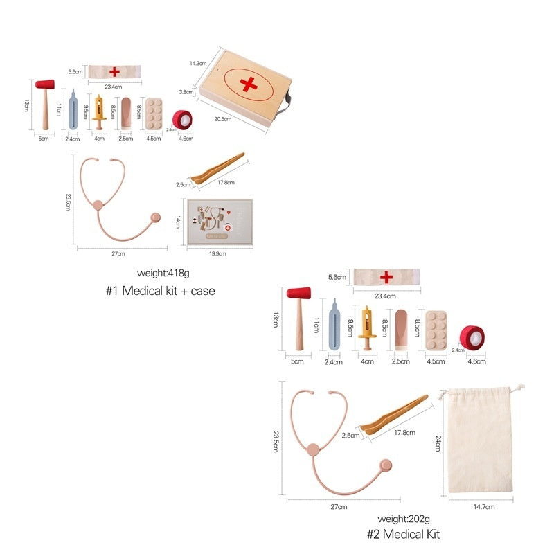 Doctor Toy Wooden Medical Playset for Kids