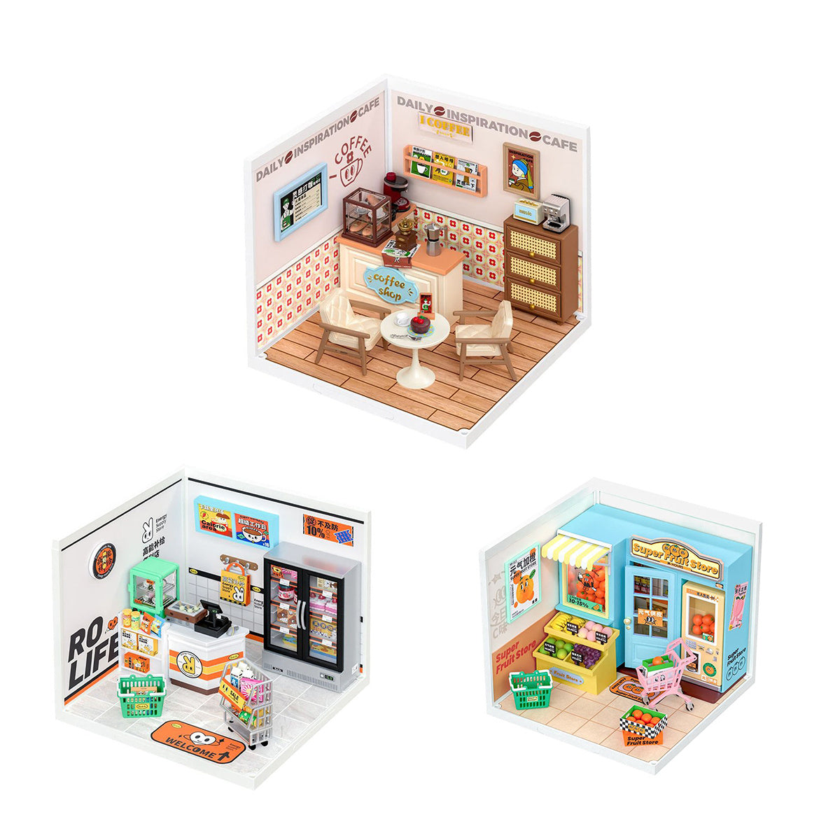 Miniature House Kit with Lights and Furniture