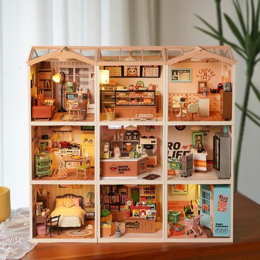 Miniature House Kit with Lights and Furniture