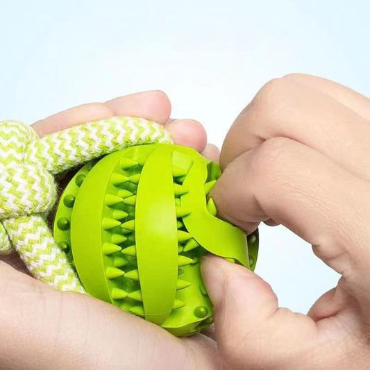 Durable Pet Toy with Rope and TPR Chew Ball for Dogs