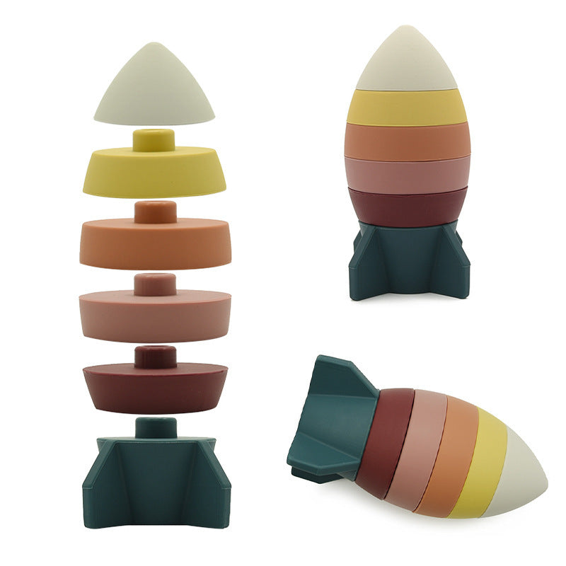 Space Shuttle Silicone Building Blocks Toy for Kids