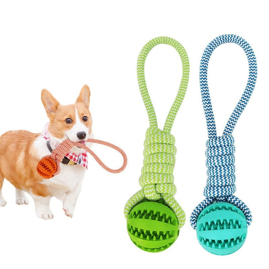 Durable Pet Toy with Rope and TPR Chew Ball for Dogs