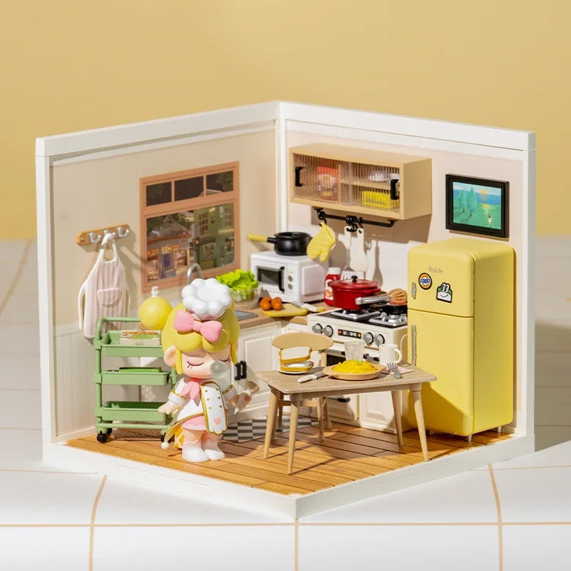 Miniature House Kit with Lights and Furniture