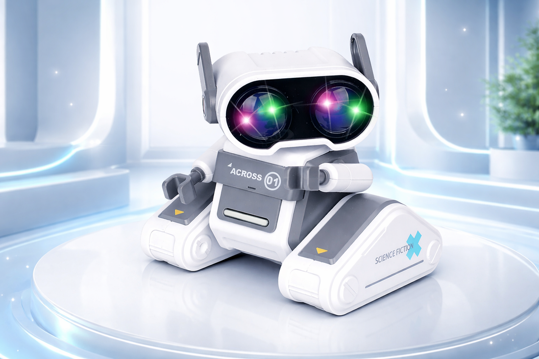Interactive toy robot with remote control designed for skill development and STEM learning