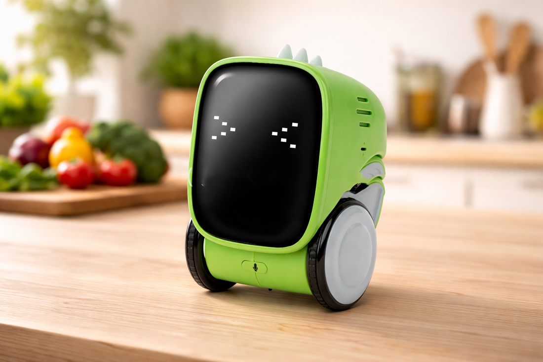 Child interacting with a smart robot toy using voice control technology