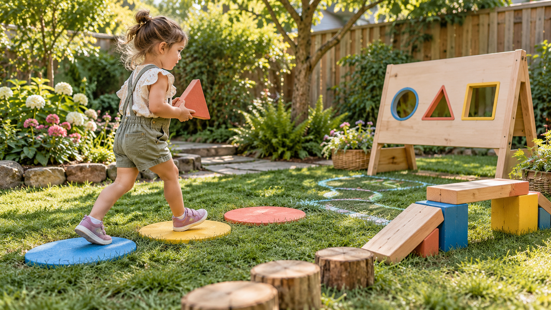 Five educational toy types for building, matching, storytelling and movement