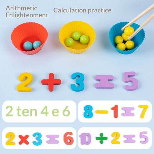 Montessori bead picking and matching learning set