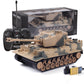 Toy tank with remote control and accessories on a white background