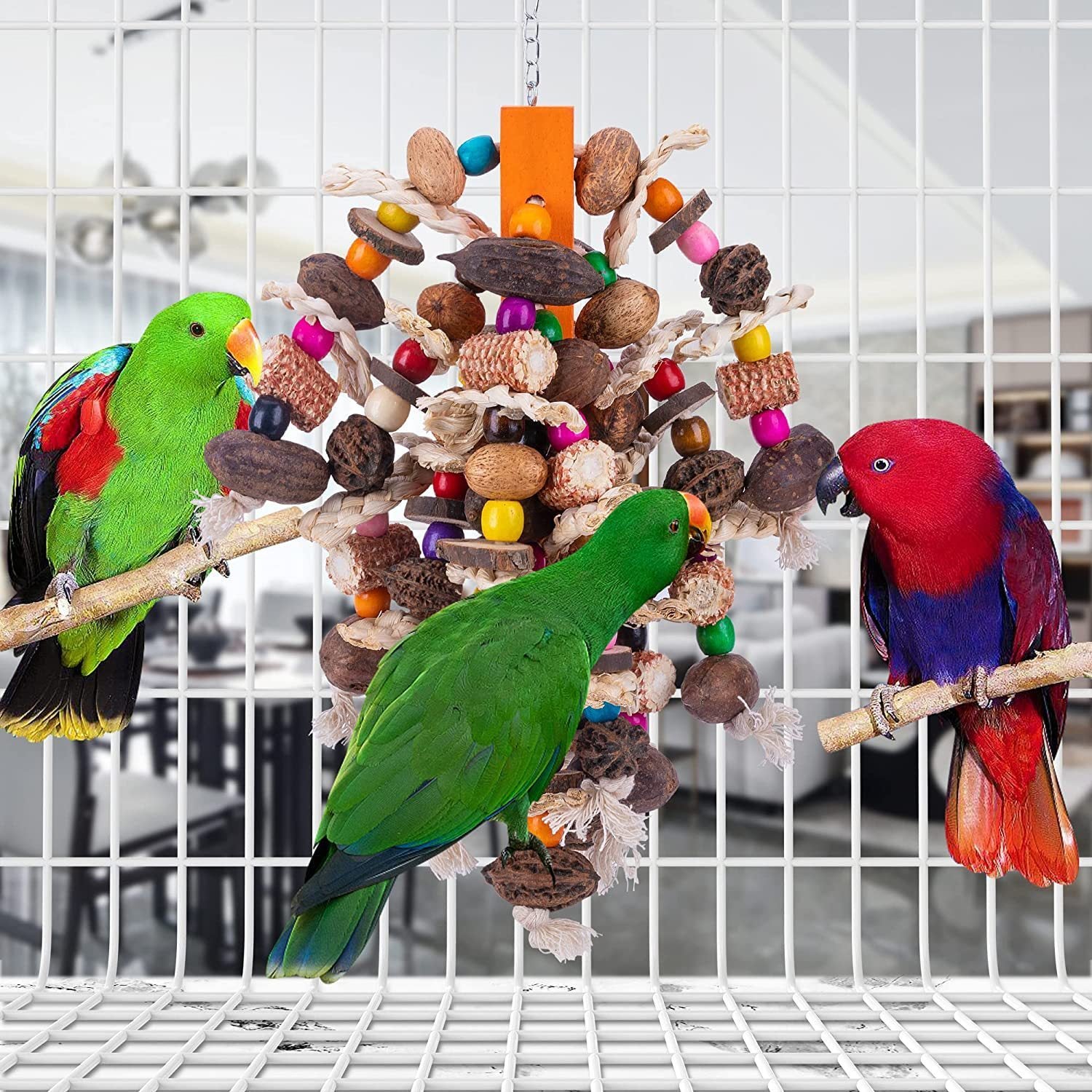 Wooden Fruit Skewers for Birds and Parrots