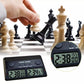 Top-down view of chess tournament timer showing dual turn buttons