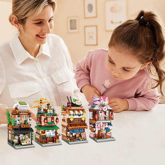 Mini Building Blocks Japanese Street View 4-in-1 Set